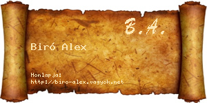 Biró Alex névjegykártya